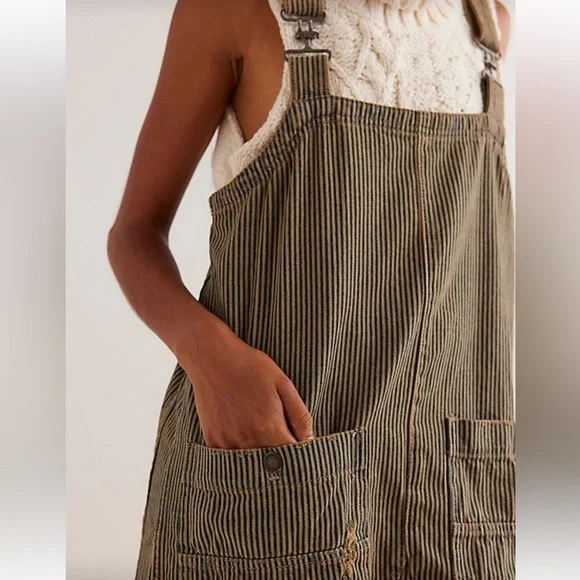 NWOT Free People We The Free Overall Smock Mini Railroad Top Size Medium - Picture 2 of 14